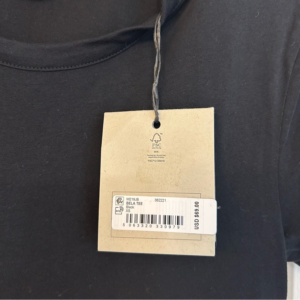 AllSaints Bela Cotton T-Shirt in Black Size XS - Picture 6 of 9